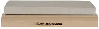 Soft Arkansas Whet Stone,
2 x 6" medium fine,
with wood base